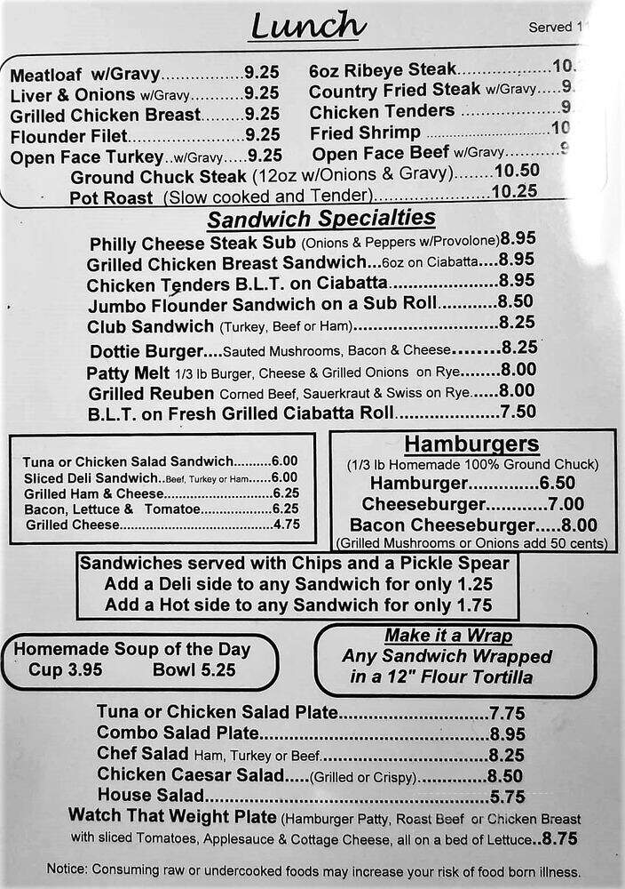 Dottie's Restaurant - Palm Bay, FL menu_pic