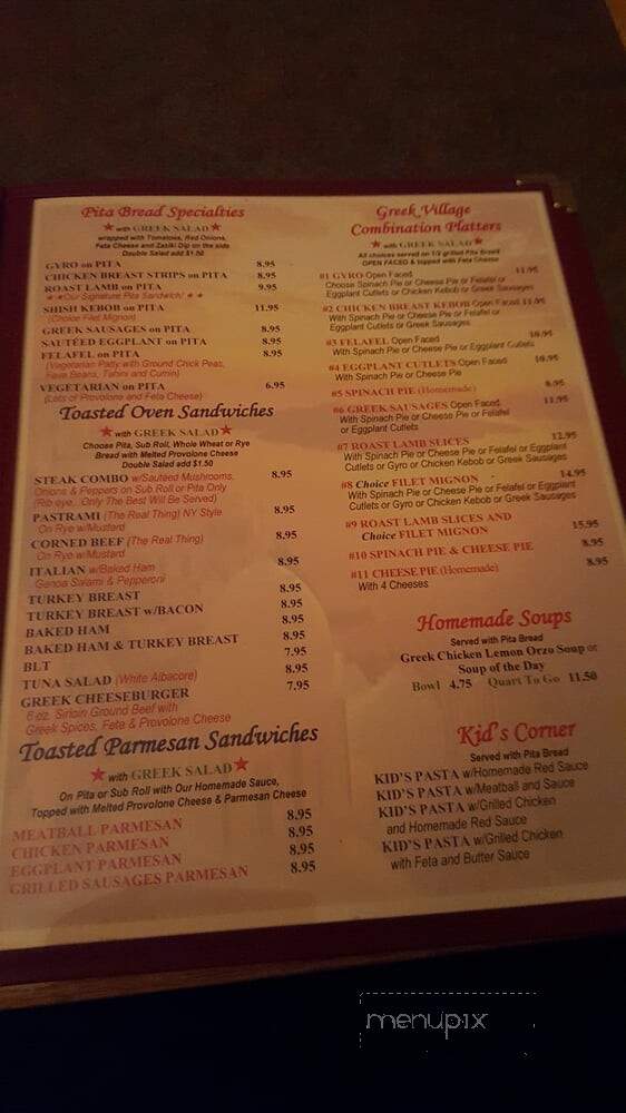 Greek Village Restaurant - Seminole, FL menu_pic