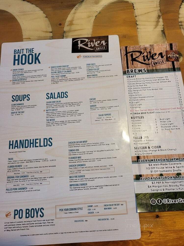 Rivergrille On The Tomoka - Ormond Beach, FL menu_pic