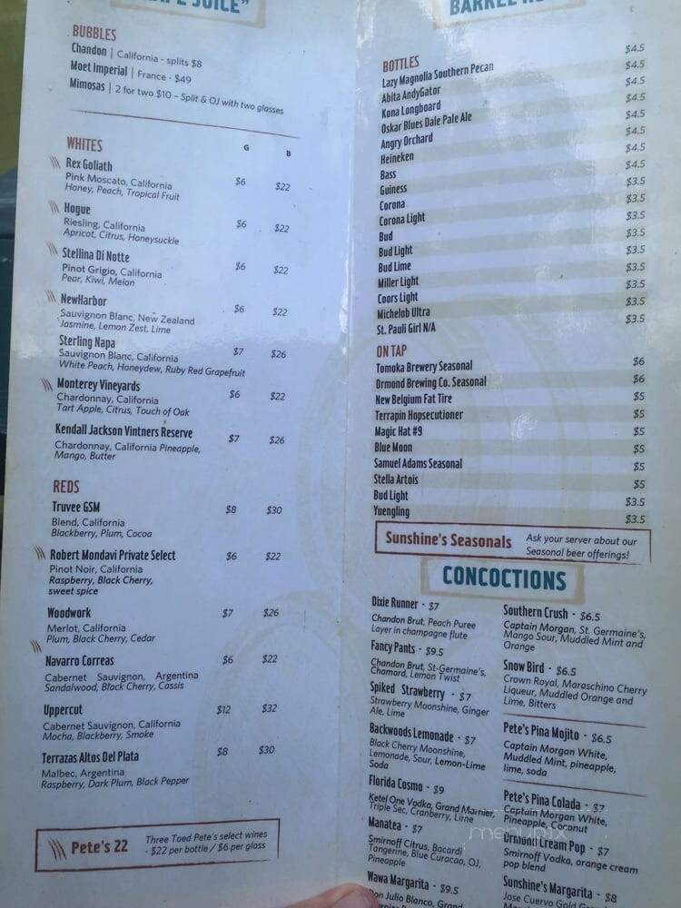 Rivergrille On The Tomoka - Ormond Beach, FL menu_pic