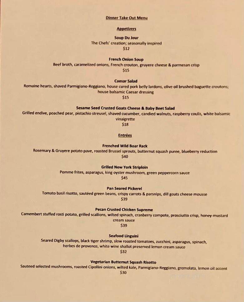 Idlewyld Inn - London, ON menu_pic