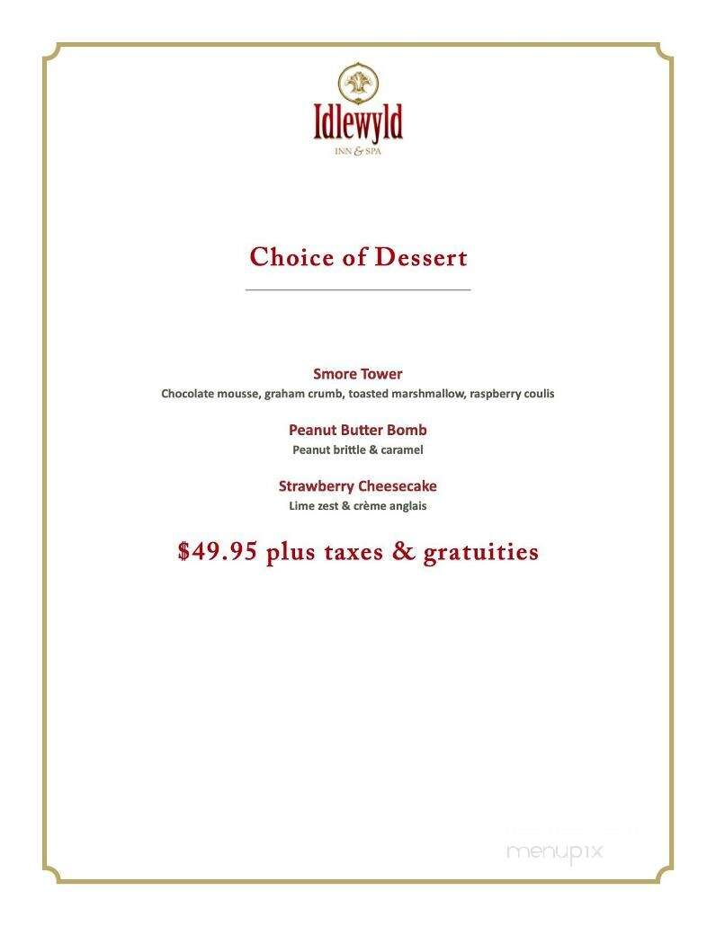 Idlewyld Inn - London, ON menu_pic