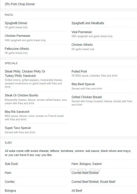 Sub Dock - Joliet, IL menu_pic