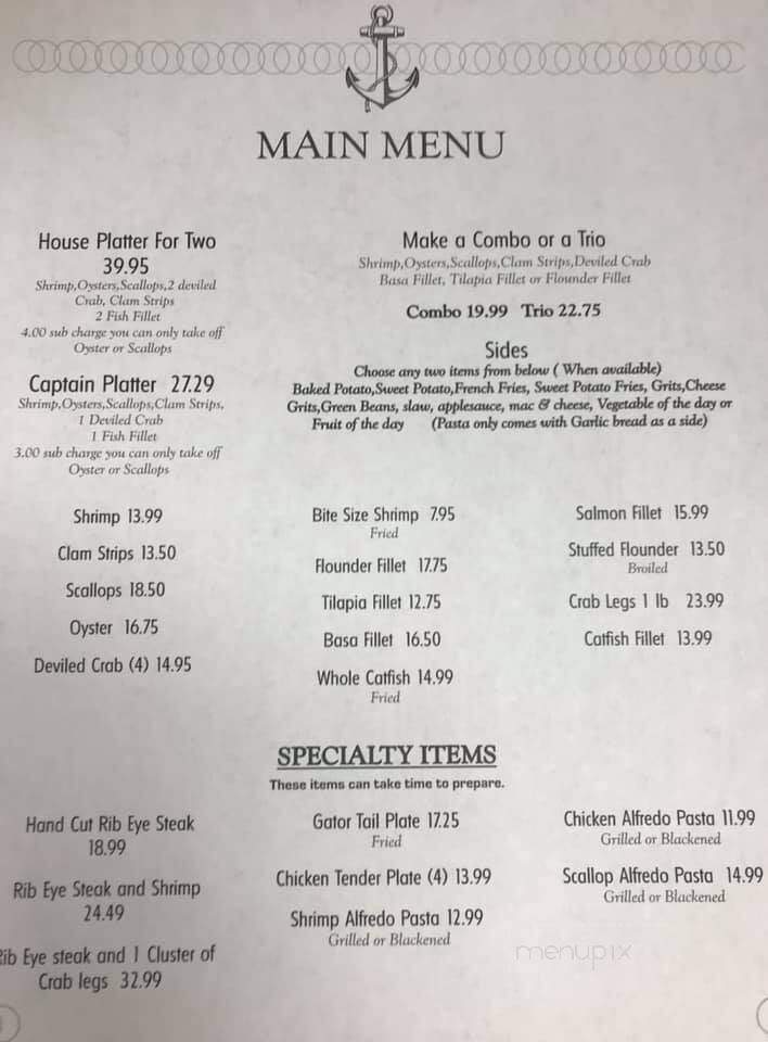 Jinright's Seafood House - Brunswick, GA menu_pic