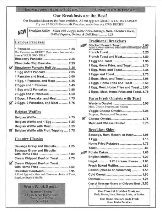 Peppermill Restaurant - Warren, PA menu_pic