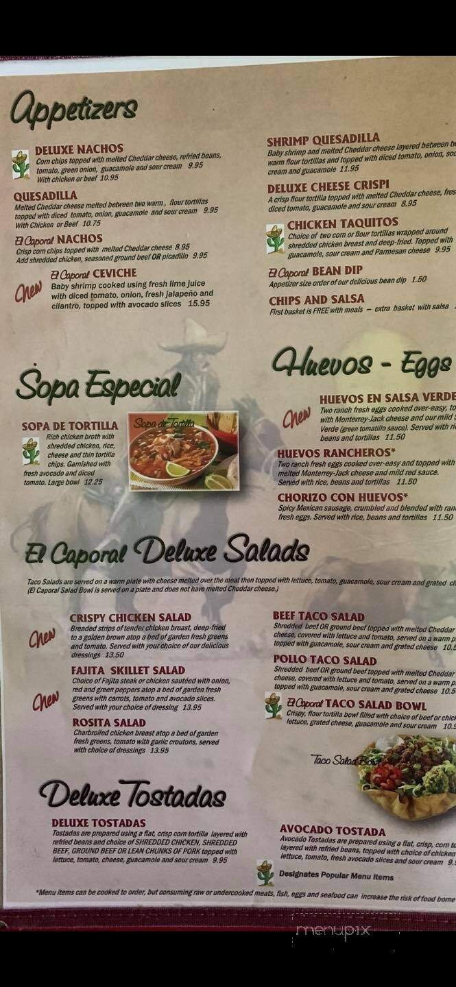 El Caporal Mexican Restaurant - North Bend, WA menu_pic