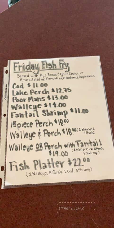Vandy's Lakeside Pub - Markesan, WI menu_pic
