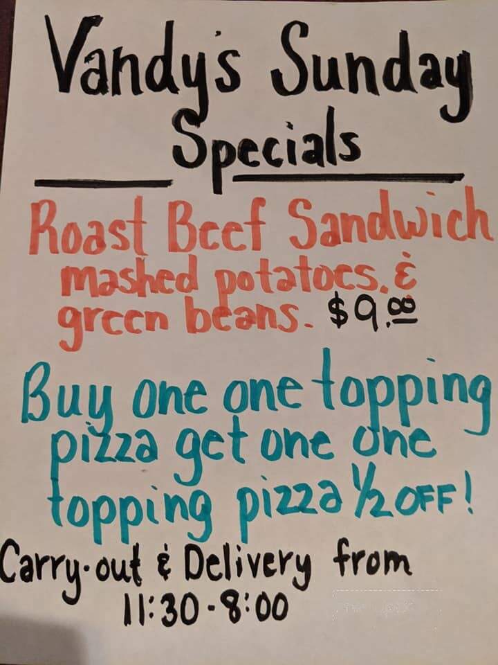 Vandy's Lakeside Pub - Markesan, WI menu_pic