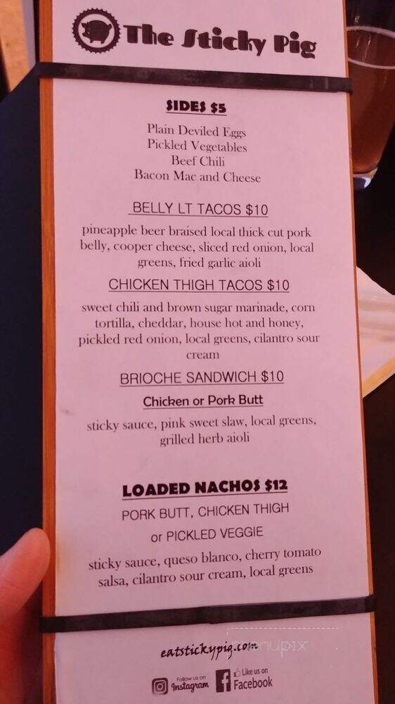 The Sticky Pig - Allentown, PA menu_pic