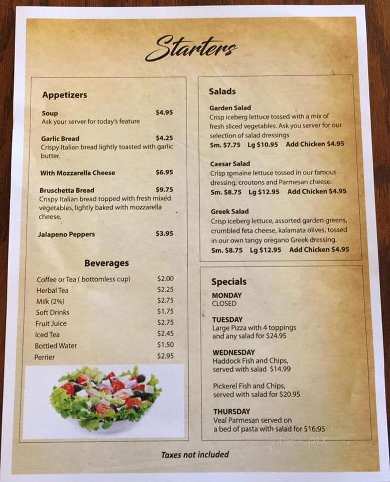 Nicolas Restaurant - Port Severn, ON menu_pic