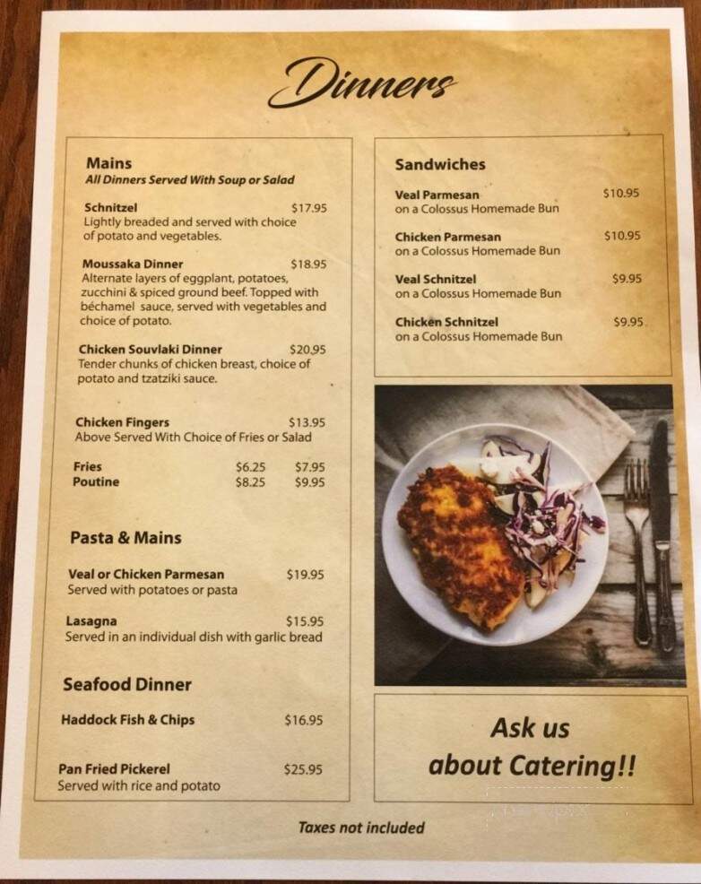 Nicolas Restaurant - Port Severn, ON menu_pic