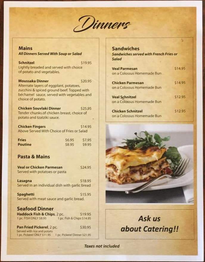 Nicolas Restaurant - Port Severn, ON menu_pic