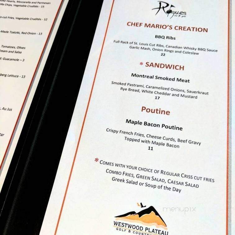 Westwood Plateau Golf and Country Club - Coquitlam, BC menu_pic