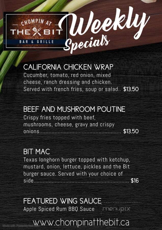Chomping at the Bit - Guelph/Eramosa, ON menu_pic
