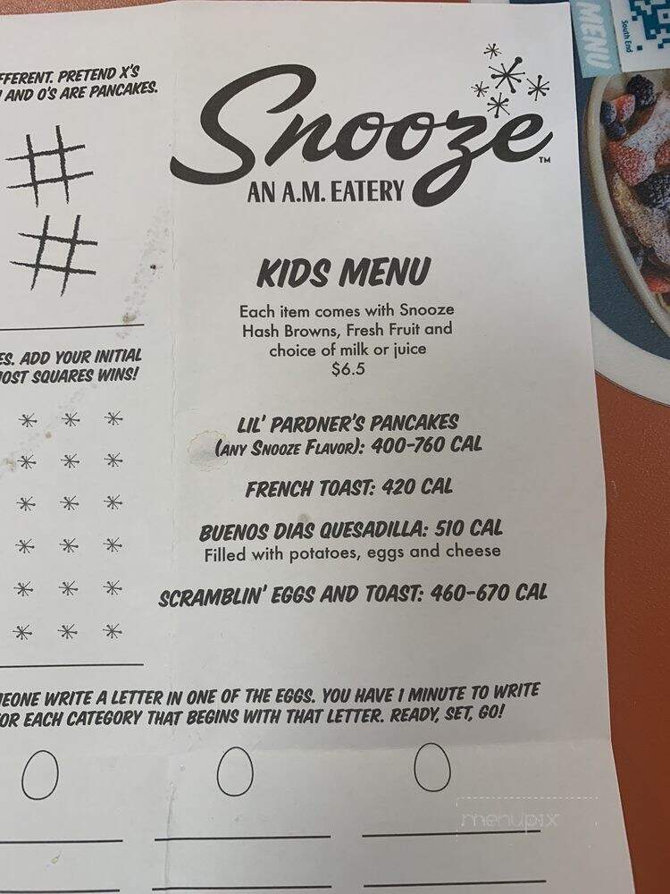 Snooze, an A.M. Eatery - Charlotte, NC menu_pic