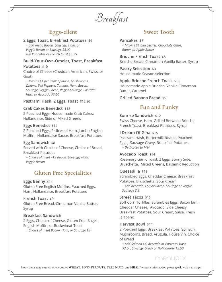 Apt Cape Cod - Brewster, MA menu_pic