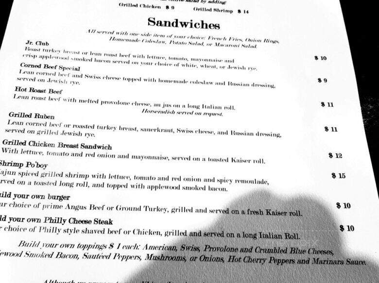 Spencer's Corner Bar - Wilton Manors, FL menu_pic