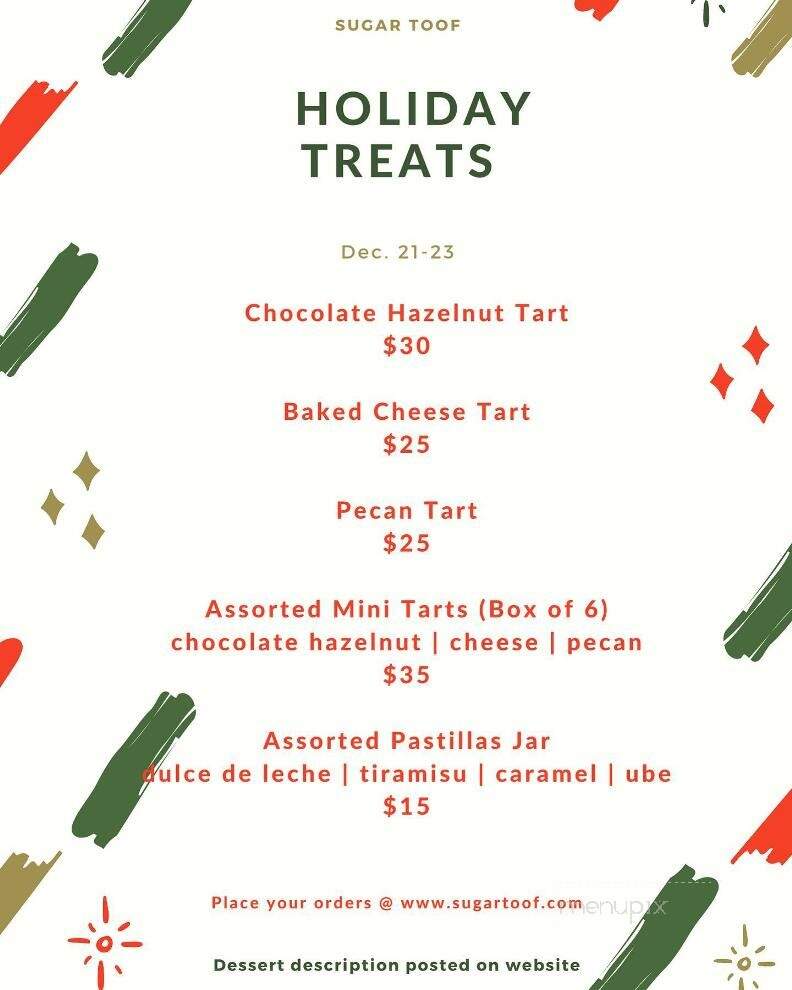 Sugar Toof - Hercules, CA menu_pic
