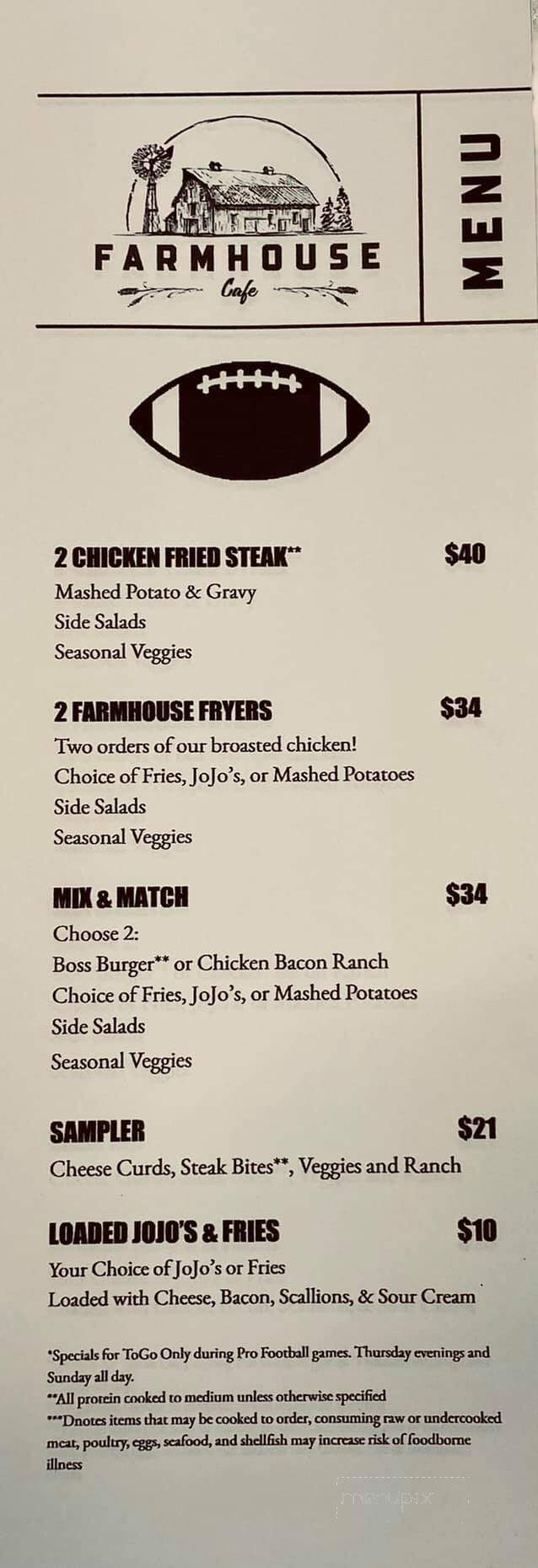 The Farmhouse Cafe - Cheney, WA menu_pic