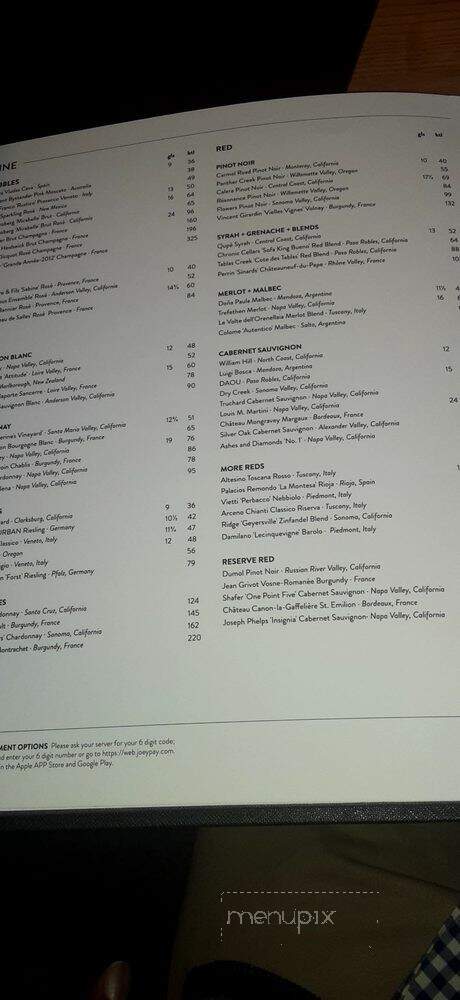 Joey Uptown - Houston, TX menu_pic
