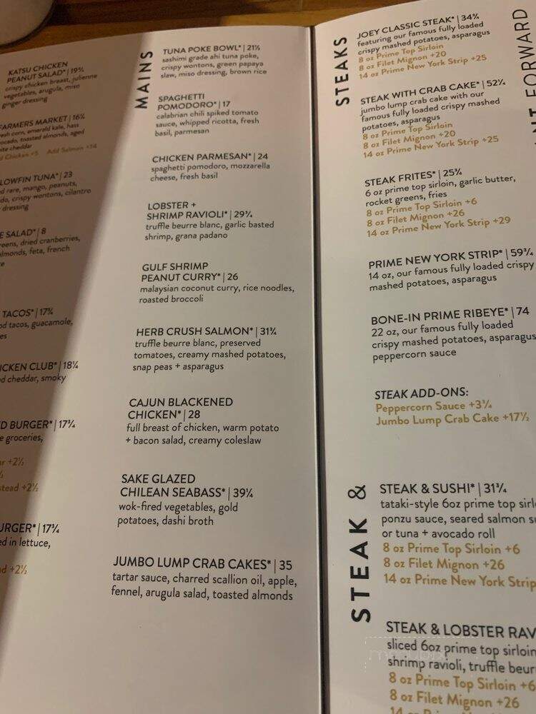 Joey Uptown - Houston, TX menu_pic