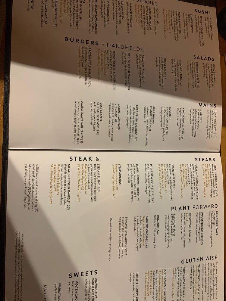 Joey Uptown - Houston, TX menu_pic