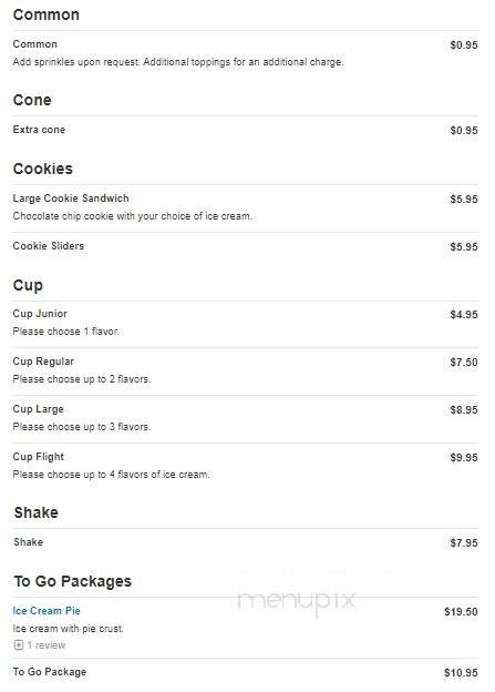 Hometown Creamery - Wayne, NJ menu_pic