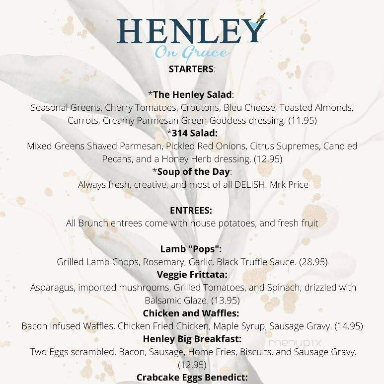 Henley on Grace - Richmond, VA menu_pic