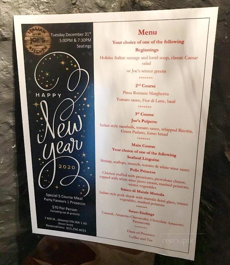Joe's Italian Kitchen - Almonte, ON menu_pic