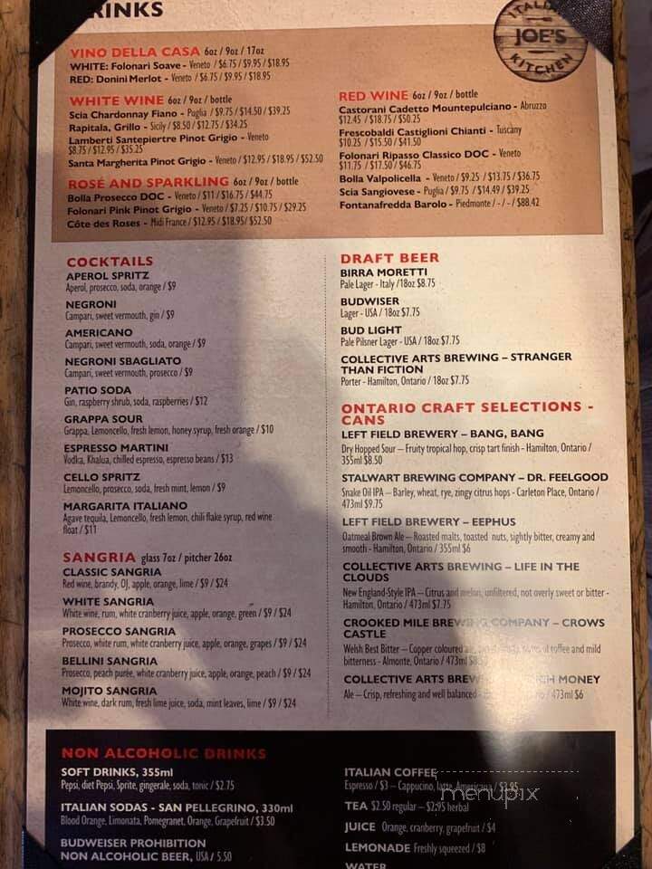 Joe's Italian Kitchen - Almonte, ON menu_pic