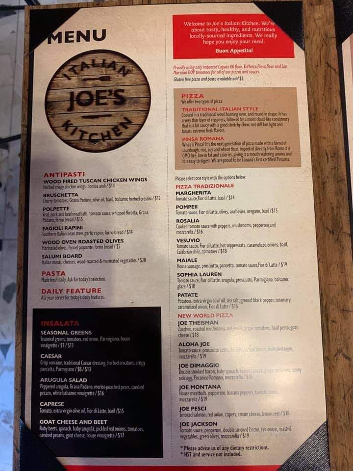 Joe's Italian Kitchen - Almonte, ON menu_pic