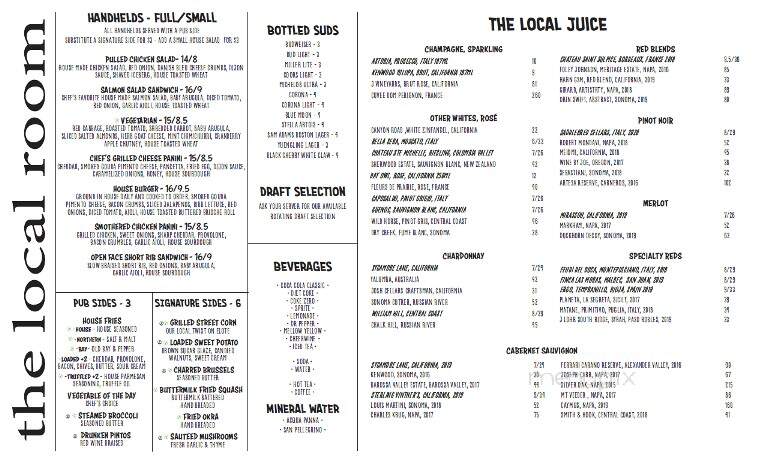 The Local Room - Locust, NC menu_pic