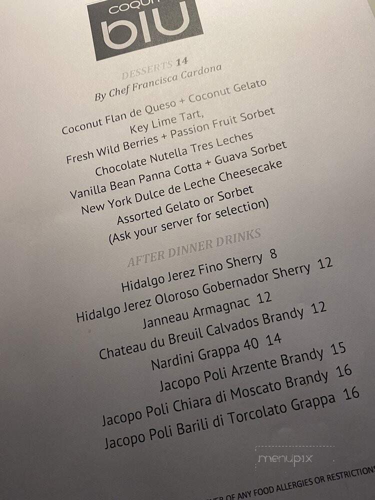 Coquito Blu - Whitestone, NY menu_pic