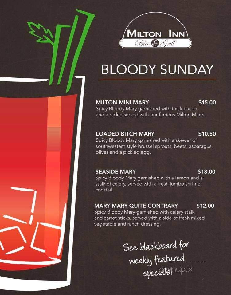 Milton Inn Bar & Grill - Oak Ridge, NJ menu_pic