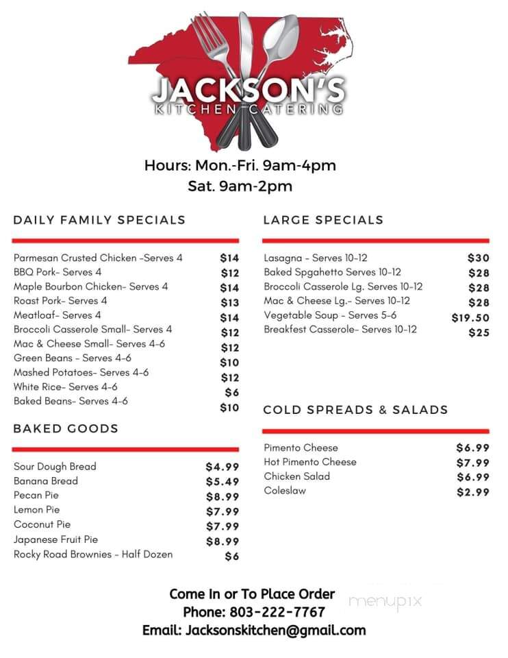 Jackson's Kitchens - Clover, SC menu_pic