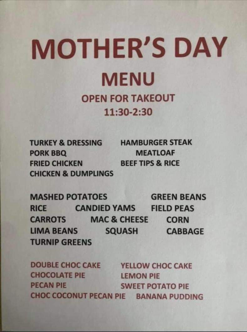 The Forks Cafeteria - Wake Forest, NC menu_pic
