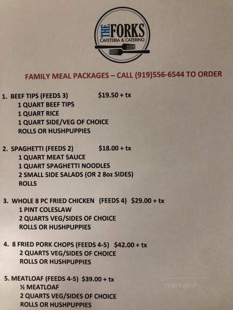 The Forks Cafeteria - Wake Forest, NC menu_pic