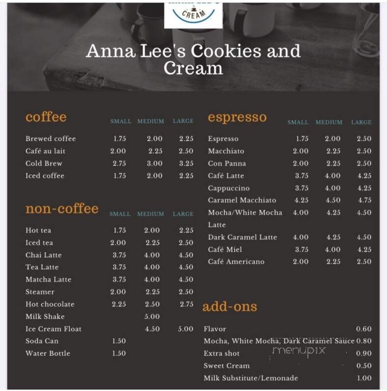 Anna Lee's Cookies & Cream - Mays Landing, NJ menu_pic