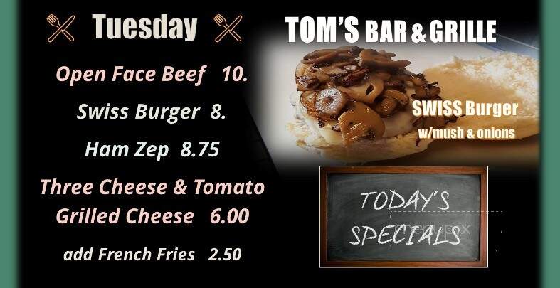 Tom's Bar & Grill - Royersford, PA menu_pic