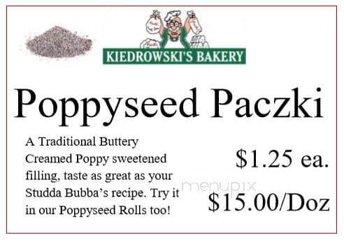 Kiedrowski's Bakery - Amherst, OH menu_pic