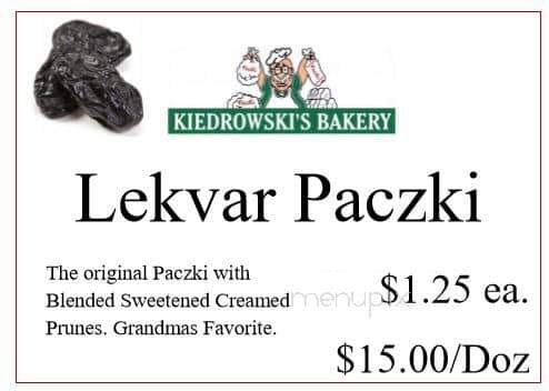 Kiedrowski's Bakery - Amherst, OH menu_pic