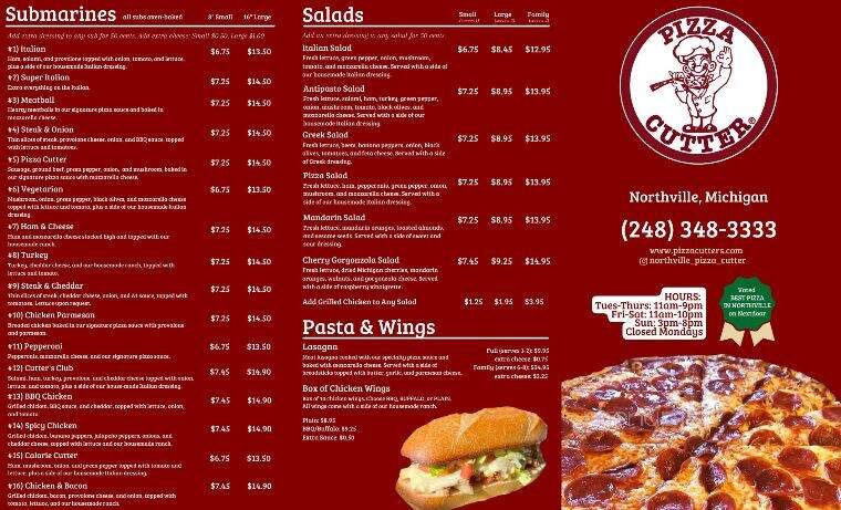 Pizza Cutter - Northville, MI menu_pic