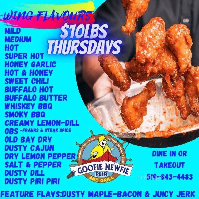 The Goofie Newfie Bar & Grill - Fergus, ON menu_pic
