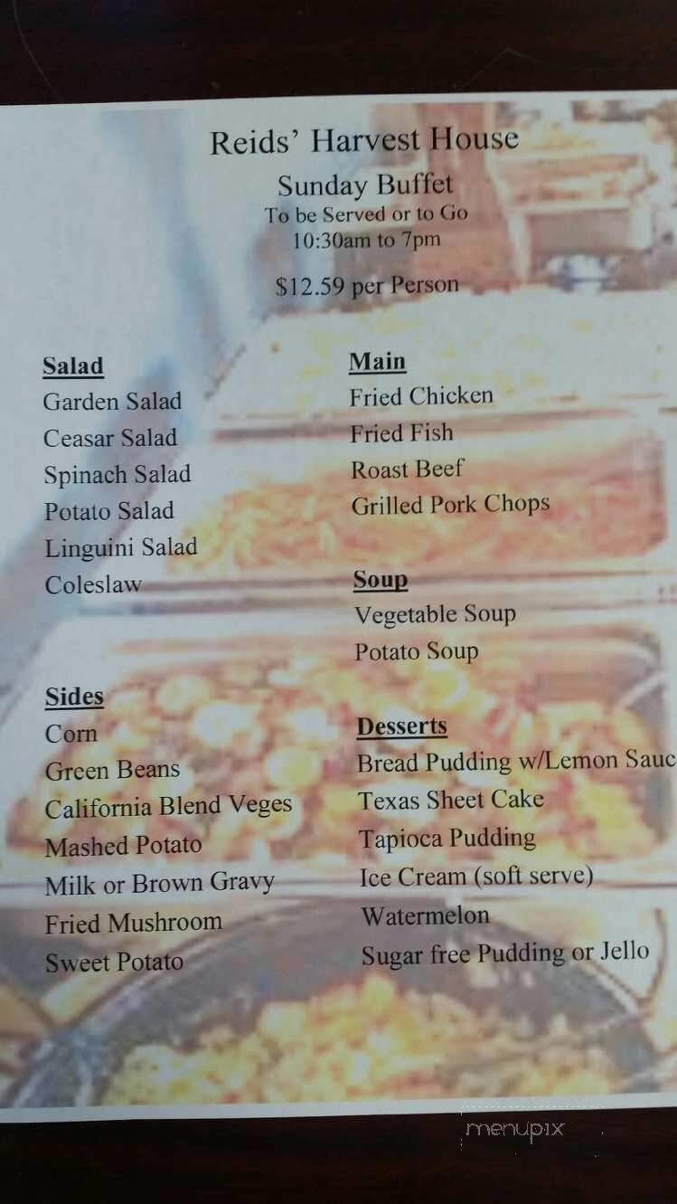 Reids' Harvest House Smrgsbrd - Chester, IL menu_pic