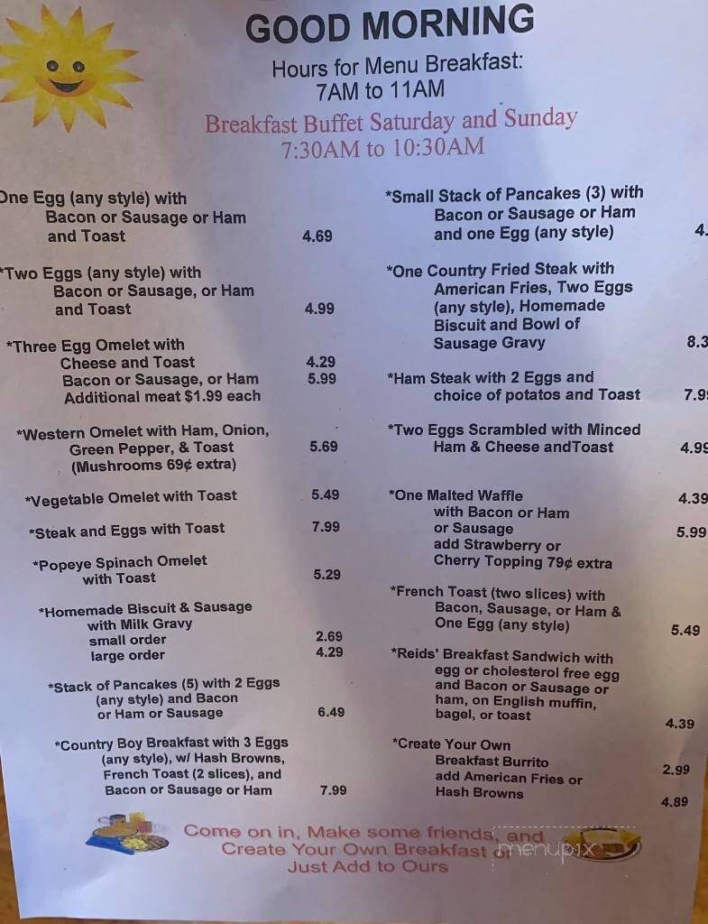 Reids' Harvest House Smrgsbrd - Chester, IL menu_pic
