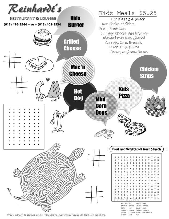 Reinhardt's Restaurant & Lnge - Millstadt, IL menu_pic