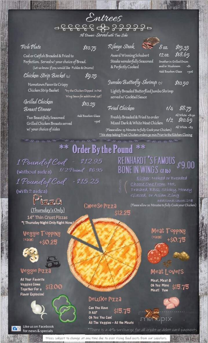Reinhardt's Restaurant & Lnge - Millstadt, IL menu_pic