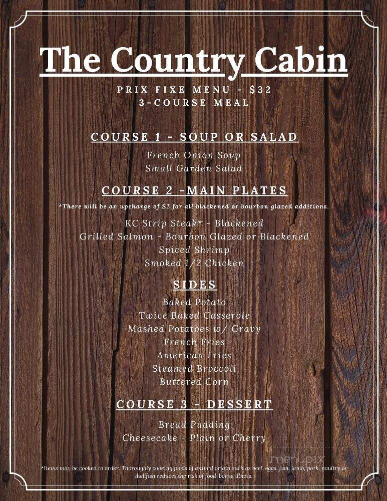 Country Cabin - Hiawatha, KS menu_pic