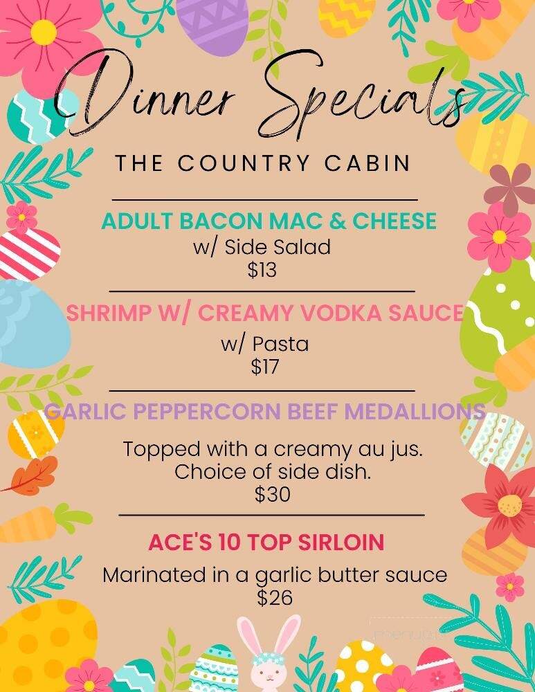 Country Cabin - Hiawatha, KS menu_pic