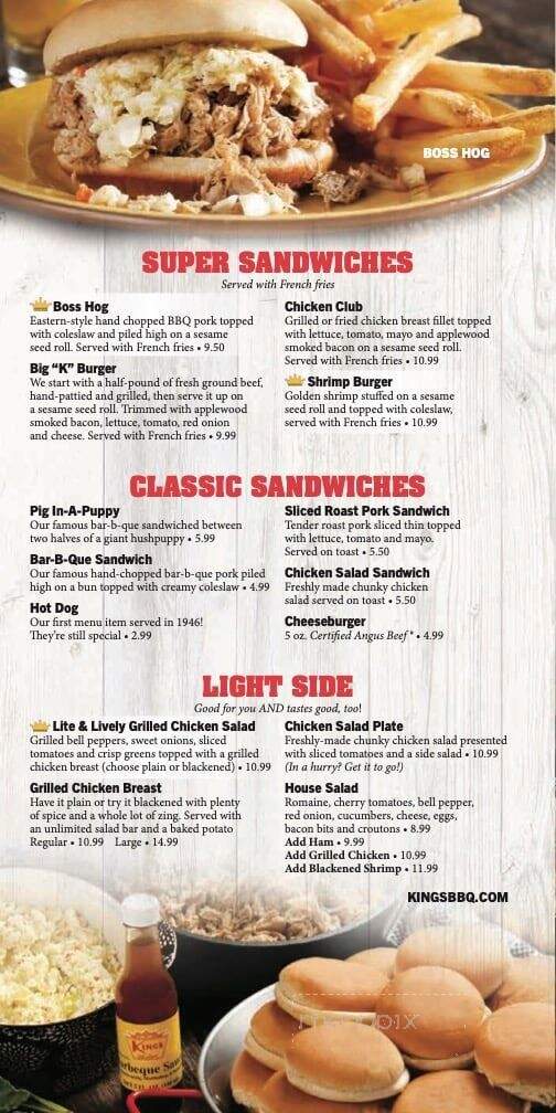 King's Restaurant Menu in Kinston, NC Order Delivery & Reviews